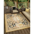 thumbnail image 1 of Unique Loom Outdoor Traditional Collection Area Rug - Royal (4' 1" x 6' 1" Rectangle Black Gold Brown/Red), 1 of 9