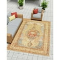 thumbnail image 1 of Unique Loom Outdoor Traditional Collection Area Rug - Temple (7' 10" x 10' Rectangle Blue and Light Brown/Brown), 1 of 11