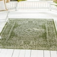 thumbnail image 1 of Unique Loom Outdoor Traditional Collection Area Rug - Timeworn (4' 1" x 6' 1" Rectangle Green/Ivory), 1 of 7