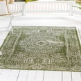 thumbnail image 1 of Unique Loom Outdoor Traditional Collection Area Rug - Timeworn (6' 1" x 9' Rectangle Green/Ivory), 1 of 7