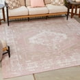 thumbnail image 1 of Unique Loom Outdoor Traditional Collection Area Rug - Valeria (10' Square Pink/Ivory), 1 of 7