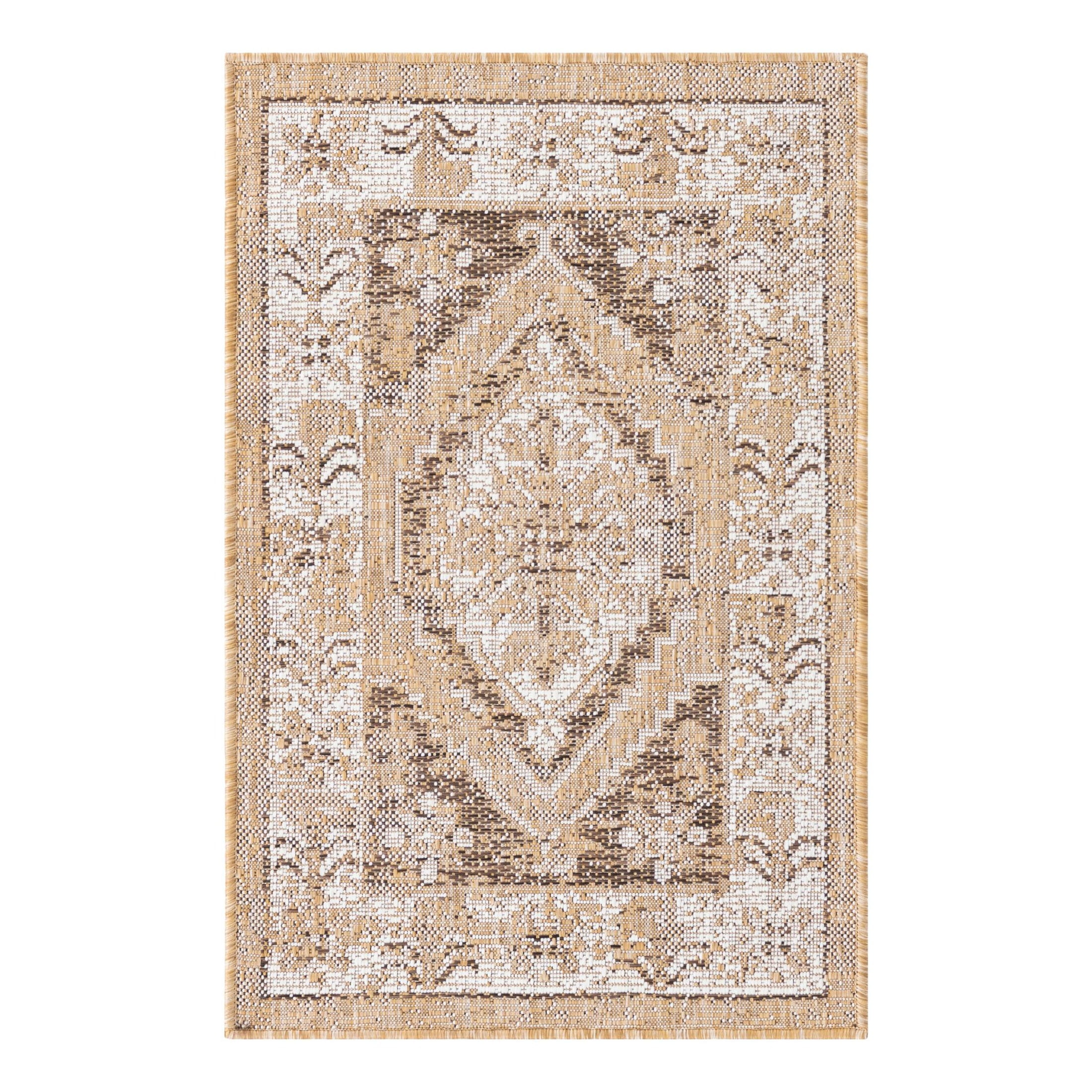 Valeria Brown and Ivory Rectangular Outdoor Area Rug