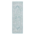 thumbnail image 1 of Unique Loom Outdoor Traditional Collection Area Rug - Valeria (2' x 6' 1" Runner Aqua/Ivory), 1 of 9