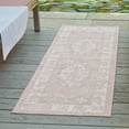 thumbnail image 1 of Unique Loom Outdoor Traditional Collection Area Rug - Valeria (2' x 8' Runner Pink/Ivory), 1 of 7