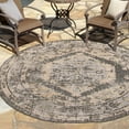 thumbnail image 1 of Unique Loom Outdoor Traditional Collection Area Rug - Valeria (3' 1" Round Charcoal/Natural), 1 of 7