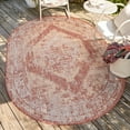 thumbnail image 1 of Unique Loom Outdoor Traditional Collection Area Rug - Valeria (3' 1" x 5' 3" Oval Rust Red/Ivory), 1 of 7