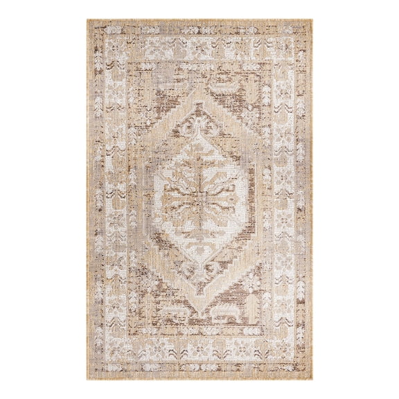 Unique Loom Outdoor Traditional Collection Area Rug - Valeria (3' 1" x 5' 3" Rectangle Natural/Ivory)