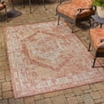 thumbnail image 1 of Unique Loom Outdoor Traditional Collection Area Rug - Valeria (3' 1" x 5' 3" Rectangle Rust Red/Ivory), 1 of 7