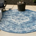thumbnail image 1 of Unique Loom Outdoor Traditional Collection Area Rug - Valeria (4' 1" Round Blue/Ivory), 1 of 7