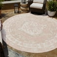 thumbnail image 1 of Unique Loom Outdoor Traditional Collection Area Rug - Valeria (4' 1" Round Pink/Ivory), 1 of 7
