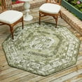 thumbnail image 1 of Unique Loom Outdoor Traditional Collection Area Rug - Valeria (5' 3" Octagon Green/Light Green), 1 of 7