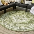 thumbnail image 1 of Unique Loom Outdoor Traditional Collection Area Rug - Valeria (5' 3" Round Green/Light Green), 1 of 6