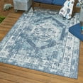 thumbnail image 1 of Unique Loom Outdoor Traditional Collection Area Rug - Valeria (5' 3" x 8' Rectangle Blue/Ivory), 1 of 6
