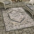 thumbnail image 1 of Unique Loom Outdoor Traditional Collection Area Rug - Valeria (9' x 12' Rectangle Charcoal/Natural), 1 of 7