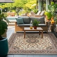 thumbnail image 1 of Unique Loom Outdoor Traditional Collection Area Rug - Wisdom (10' Square Ivory/Red), 1 of 11