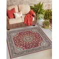thumbnail image 1 of Unique Loom Outdoor Traditional Collection Area Rug - Wisdom (10'  Square Red/Brown), 1 of 9