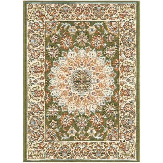 Unique Loom Outdoor Traditional Collection Area Rug - Wisdom (2' x 3' 1" Rectangle Green/Brown)