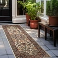 thumbnail image 1 of Unique Loom Outdoor Traditional Collection Area Rug - Wisdom (2' x 6' 1" Runner Ivory/Red), 1 of 11