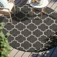 thumbnail image 1 of Unique Loom Outdoor Trellis Collection Area Rug (10' 8" Round Black/Ivory), 1 of 6