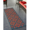 thumbnail image 1 of Unique Loom Outdoor Trellis Collection Area Rug - Tiles (2' 7" x 10' Runner Blue and Red), 1 of 8
