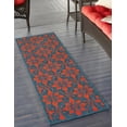 thumbnail image 1 of Unique Loom Outdoor Trellis Collection Area Rug - Tiles (2' 7" x 12' Runner Blue and Red), 1 of 8