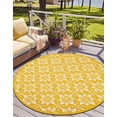 thumbnail image 1 of Unique Loom Outdoor Trellis Collection Area Rug - Tiles (4' 1" Round Yellow/Ivory), 1 of 9