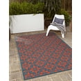 thumbnail image 1 of Unique Loom Outdoor Trellis Collection Area Rug - Tiles (4' 1" x 6' 1" Rectangle Blue and Red), 1 of 8