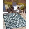thumbnail image 1 of Unique Loom Outdoor Trellis Collection Area Rug - Tiles (5' 1" x 8' Rectangle Navy Blue/Ivory), 1 of 8