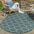 thumbnail image 1 of Unique Loom Outdoor Trellis Collection Area Rug (7' 10" x 10' Oval Teal/Gray), 1 of 7