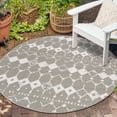 thumbnail image 1 of Unique Loom Outdoor Trellis Collection Area Rug - Cardak (4' Round Gray/Ivory), 1 of 7