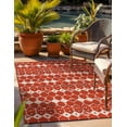 thumbnail image 1 of Unique Loom Outdoor Trellis Collection Area Rug - Cardak (5' 3" x 8' Rectangle Rust Red/Navy Blue), 1 of 8