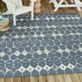 thumbnail image 1 of Unique Loom Outdoor Trellis Collection Area Rug - Cardak (7' 10" Square Navy Blue/Ivory), 1 of 7