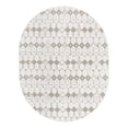 thumbnail image 1 of Unique Loom Outdoor Trellis Collection Area Rug - Cardak (7' 10" x 10' Oval Ivory and Gray/Gray), 1 of 9