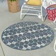 thumbnail image 1 of Unique Loom Outdoor Trellis Collection Area Rug - Cardak (7' Round Navy Blue/Ivory), 1 of 7