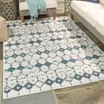 thumbnail image 1 of Unique Loom Outdoor Trellis Collection Area Rug - Cardak (9' x 12' Rectangle Ivory and Blue/Navy Blue), 1 of 7