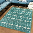 thumbnail image 1 of Unique Loom Outdoor Trellis Collection Area Rug - Cardak (9' x 12' Rectangle Teal/Ivory), 1 of 7