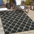 thumbnail image 1 of Unique Loom Outdoor Trellis Collection Area Rug - Columbus (4' 1" x 6' 1" Rectangle Black/Ivory), 1 of 7