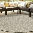 thumbnail image 1 of Unique Loom Outdoor Trellis Collection Area Rug - Gitter (10' Round Light Gray/Ivory), 1 of 6