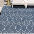 thumbnail image 1 of Unique Loom Outdoor Trellis Collection Area Rug - Gitter (10' Square Blue/Ivory), 1 of 6