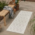 thumbnail image 1 of Unique Loom Outdoor Trellis Collection Area Rug - Gitter (2' x 6' 1" Runner Light Gray/Ivory), 1 of 7