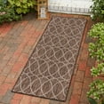 thumbnail image 1 of Unique Loom Outdoor Trellis Collection Area Rug - Gitter (2' x 8' Runner Brown/Ivory), 1 of 6