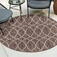 thumbnail image 1 of Unique Loom Outdoor Trellis Collection Area Rug - Gitter (3' 1" Round Brown/Ivory), 1 of 6