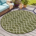 thumbnail image 1 of Unique Loom Outdoor Trellis Collection Area Rug - Gitter (4' 1" Round Green/Ivory), 1 of 6