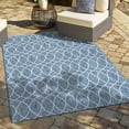 thumbnail image 1 of Unique Loom Outdoor Trellis Collection Area Rug - Gitter (4' 1" x 6' 1" Rectangle Blue/Ivory), 1 of 6
