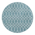 thumbnail image 1 of Unique Loom Outdoor Trellis Collection Area Rug - Gitter (4' Round Light Aqua/Ivory), 1 of 8