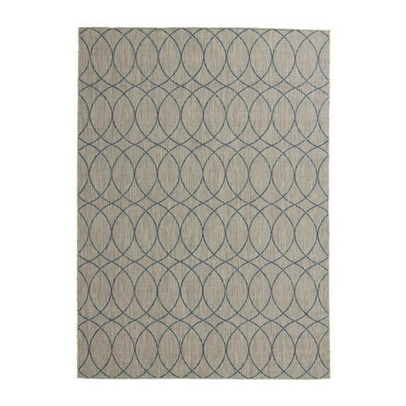 Unique Loom Outdoor Trellis Collection Area Rug - Gitter (7' 10" x 11' Rectangle Gray Blue)