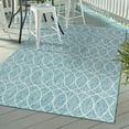 thumbnail image 1 of Unique Loom Outdoor Trellis Collection Area Rug - Gitter (9' x 12' Rectangle Light Aqua/Ivory), 1 of 7