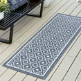 thumbnail image 1 of Unique Loom Outdoor Trellis Collection Area Rug - Kafes (2' x 8' Runner Navy Blue/Ivory), 1 of 7