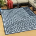 thumbnail image 1 of Unique Loom Outdoor Trellis Collection Area Rug - Kafes (9' x 12' Rectangle Navy Blue/Ivory), 1 of 7