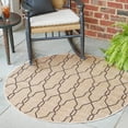 thumbnail image 1 of Unique Loom Outdoor Trellis Collection Area Rug - Links Trellis (4' 1" Round Natural/Brown), 1 of 7